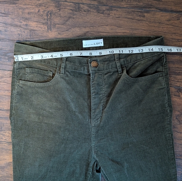 Set of Two Loft Skinny Tapered Leg Corduroy Pants; Brown and Olive - Sz. 28 - Picture 14 of 15